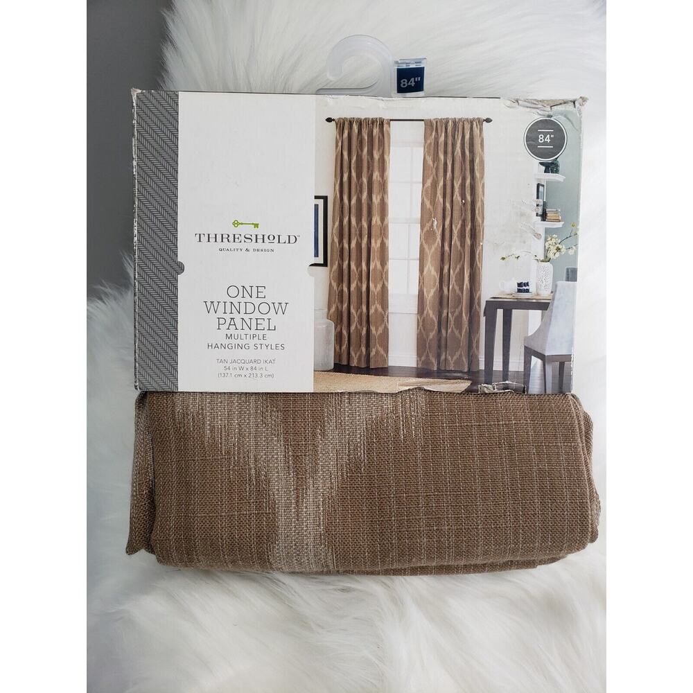 NEW Threshold Tan Jacquard Ikat 54x84 One Window Panel Target Boho Tan Neutral